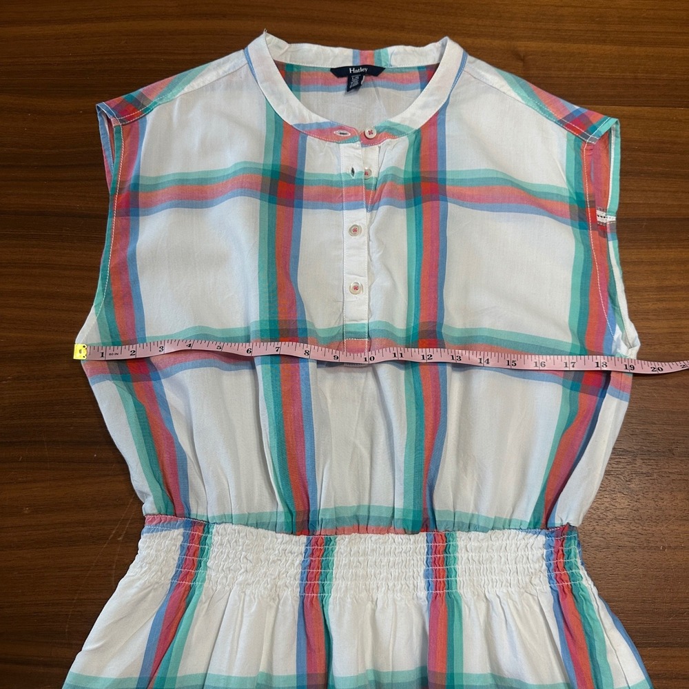 Hatley Womens L Plaid Sleeveless Smocked Waist Abbey Shirt Dress Preppy Retro - Picture 6 of 11